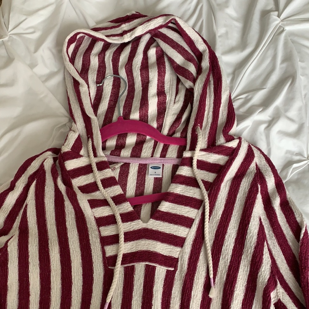 Magenta Striped Boho hoodie